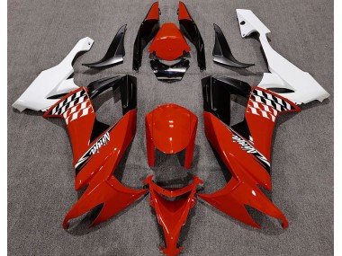 2008-2010 Gloss Red and White Kawasaki ZX10R Fairings for Sale