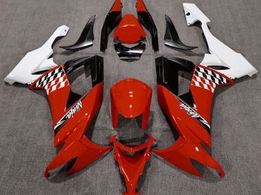 2008-2010 Gloss Red and White Kawasaki ZX10R Fairings for Sale