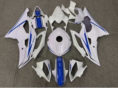 2008-2016 Gloss White and Blue Yamaha R6 Fairings for Sale