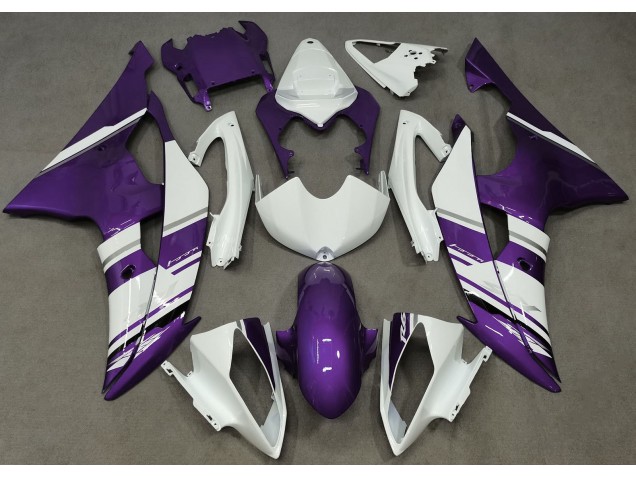 2008-2016 Gloss White and Purple OEM Style Yamaha R6 Fairings for Sale