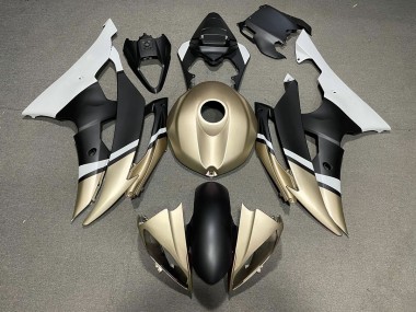 2008-2016 Matte Black and Gold Yamaha R6 Fairings for Sale