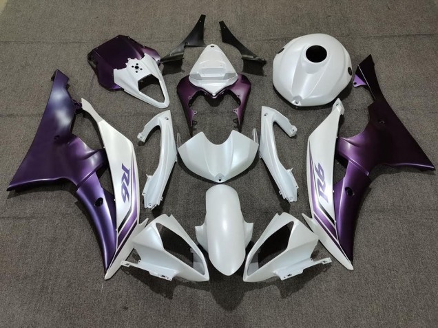 2008-2016 Matte White and Purple Yamaha R6 Fairings for Sale