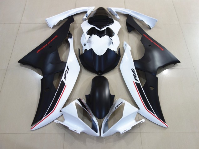 2008-2016 White with Black Custom OEM Style Yamaha R6 Fairings for Sale