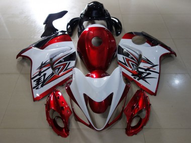 2008-2019 Gloss Red & White Design Suzuki GSXR 1300 Fairings for Sale