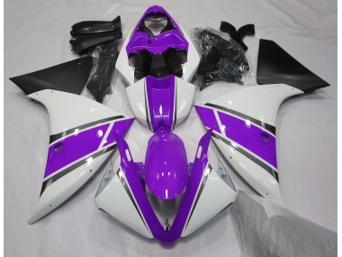 2009-2012 Gloss White and Purple Yamaha R1 Fairings for Sale