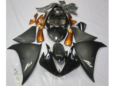 2009-2012 Matte Black & Orange Yamaha R1 Fairings for Sale