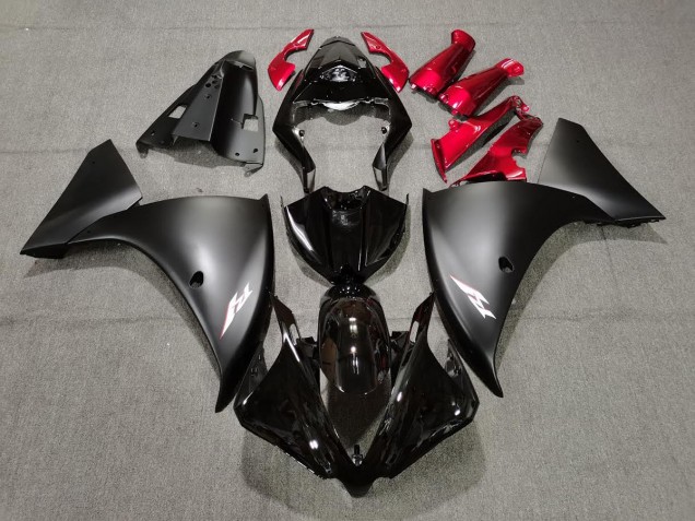 2009-2012 Matte Black and Red Yamaha R1 Fairings for Sale