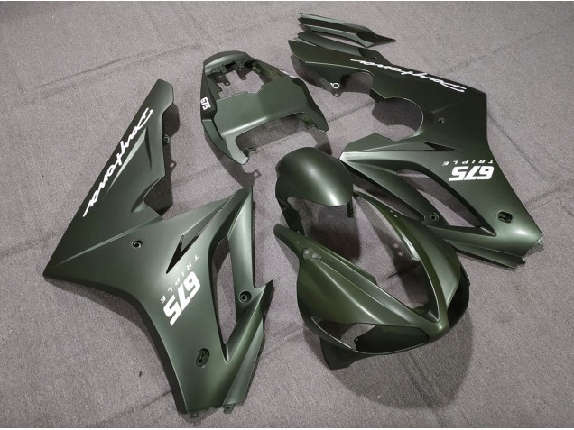 2009-2012 Matte Green White Triumph Daytona 675 Fairings for Sale