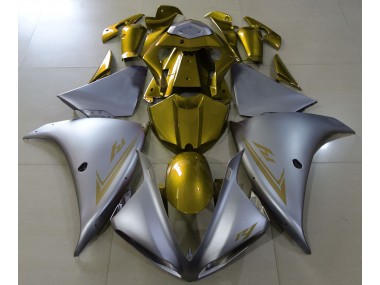 2009-2012 Matte Silver & Gold Yamaha R1 Fairings for Sale