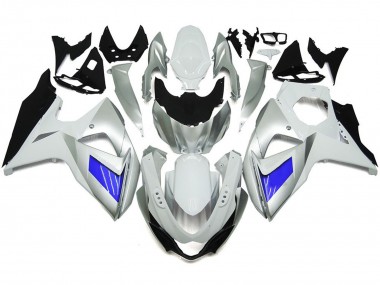 2009-2016 Custom Silver and White with Black Suzuki GSXR 1000 Fairings for Sale