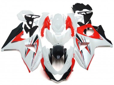 2009-2016 Gloss Red with White and black Custom Style Suzuki GSXR 1000 Fairings for Sale