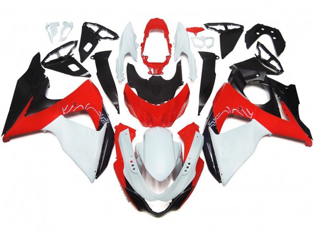 2009-2016 Gloss Red with White and black Suzuki GSXR 1000 Fairings for Sale