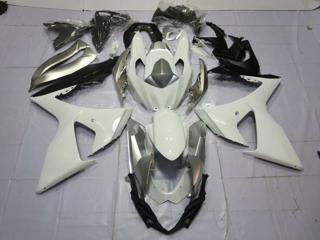 2009-2016 Silver and White Suzuki GSXR 1000 Fairings for Sale