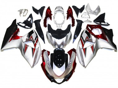 2009-2016 Silver with Red Hints Suzuki GSXR 1000 Fairings for Sale