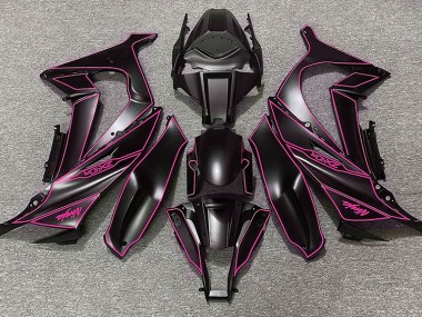 2011-2015 Matte Black & Pink Lining Kawasaki ZX10R Fairings for Sale