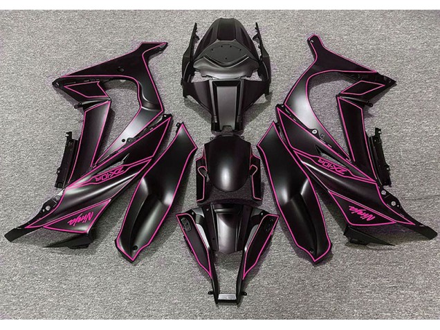 2011-2015 Matte Black & Pink Lining Kawasaki ZX10R Fairings for Sale