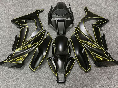 2011-2015 Matte Black & Yellow Lining Kawasaki ZX10R Fairings for Sale