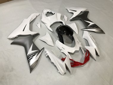 2011-2020 Gloss White and Matte Silver Suzuki GSXR 600-750 Fairings for Sale