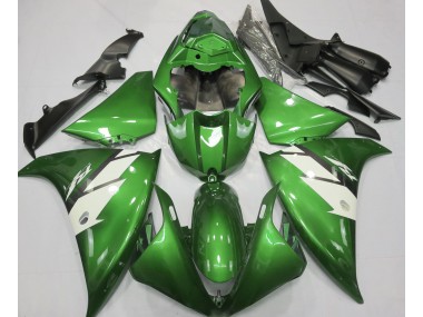 2013-2014 Gloss Green & White Yamaha R1 Fairings for Sale