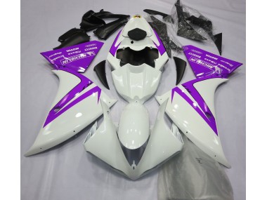 2013-2014 Gloss White and Purple Yamaha R1 Fairings for Sale