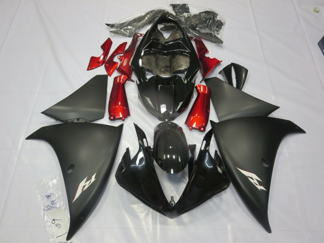 2013-2014 Matte Black Red Yamaha R1 Fairings for Sale