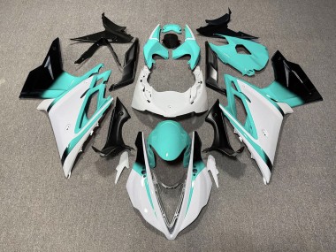 2013-2016 Gloss White and Teal Triumph Daytona 675 Fairings for Sale