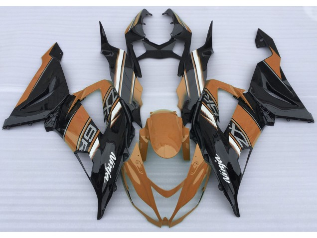 2013-2018 Gloss Orange and Black Kawasaki ZX6R Fairings for Sale