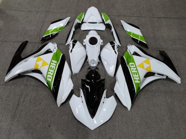 2015-2018 Gloss White Black and Green Yamaha R3 Fairings for Sale