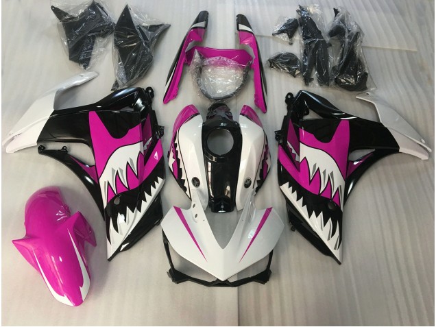 2015-2018 Pink and White Shark Yamaha R3 Fairings for Sale