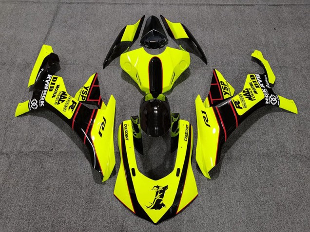 2015-2019 Floro Yellow and Black Yamaha R1 Fairings for Sale