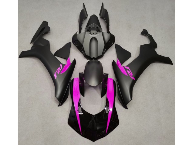 2015-2019 Matte Black & Pink Yamaha R1 Fairings for Sale