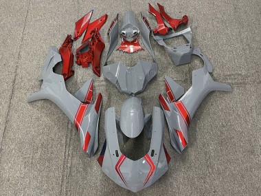 2015-2019 Nardo Gray & Red Accents Yamaha R1 Fairings for Sale