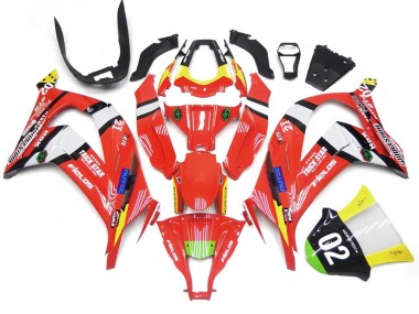 2016-2019 Red and Black w White Kawasaki ZX10R Fairings for Sale