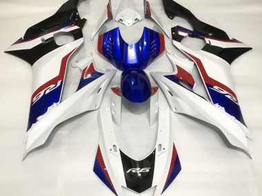 2017-2019 Gloss White and Deep Blue Yamaha R6 Fairings for Sale