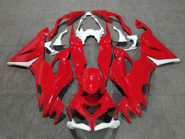 2019-2020 Red with White Kawasaki ZX6R Fairings for Sale