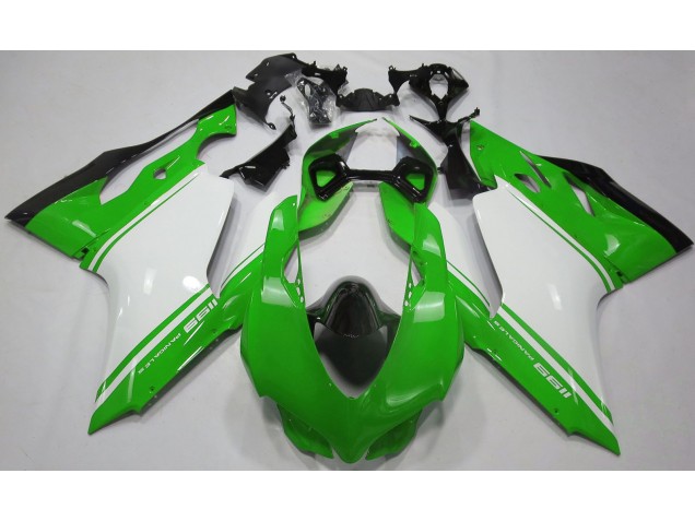 Gloss Green White and Black Ducati 1199 Fairings for Sale